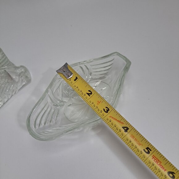 Crystal Glass Swan Figurine Trinket Holder 5" Tall Elegant Decorative Piece - Picture 7 of 8